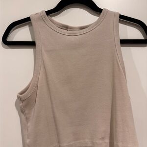H&M Cream Ribbed Tank Top